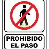 Señaletica 25x35 "PROHIBIDO EL PASO"