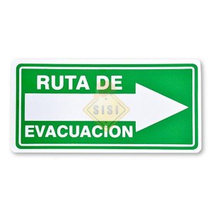 Señaletica 20x40 "RUTA DE EVACUACION DER"