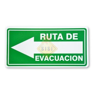 Señaletica 20x40 "RUTA DE EVACUACION IZQ"